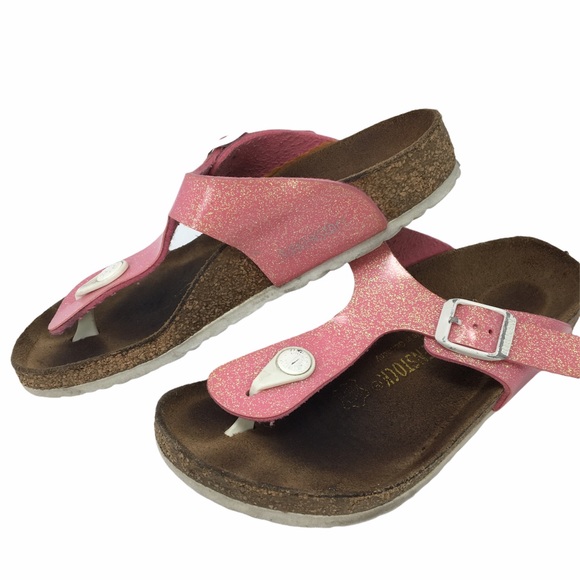 Birkenstock Pink Galaxy Gizeh Thong Girls Glitter - Picture 2 of 10